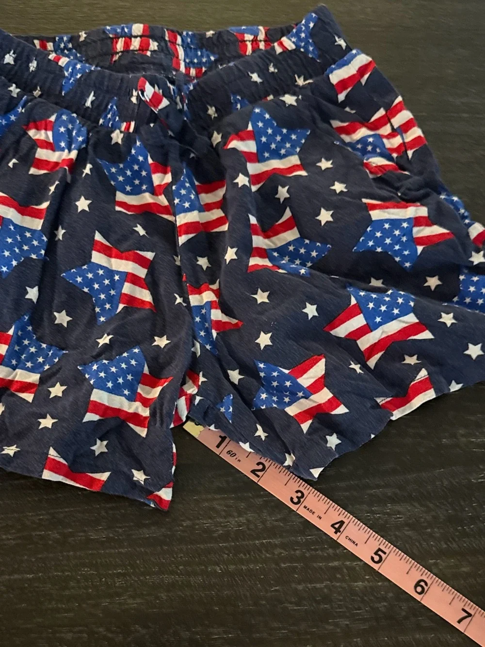 Girls Stars & Stripes Navy Shorts Medium (7/8)